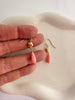 14k gold filled nugget + Coral earrings
