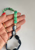 Lapis + green moss opal beaded necklace