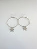 Sterling silver star hoops