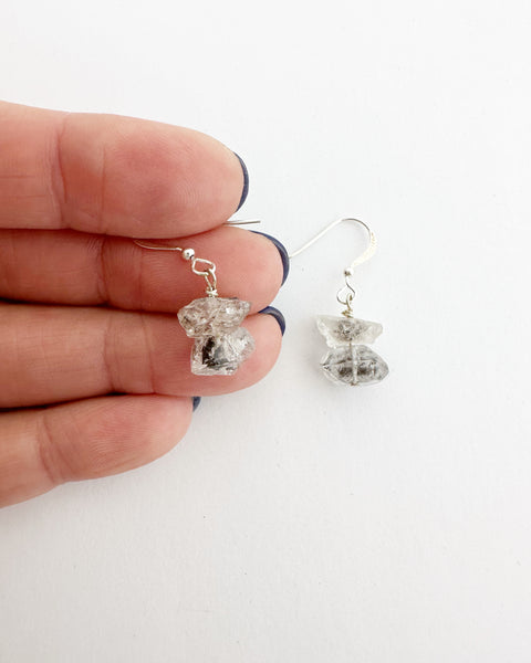 Sterling silver - small herkimer Diamond earrings
