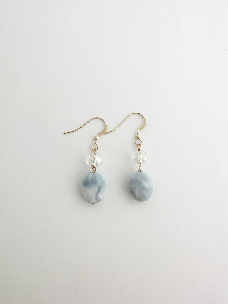 Sterling silver blue boulder opal earring