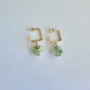 Square Prehnite Hoops