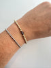 14k gold filled ball  + single garnet diamond shaped bracelet