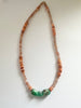 Peach moonstone + chrysoprase necklace