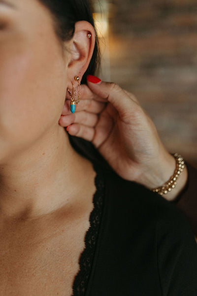 Turquoise mini dagger earrings