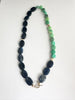 Lapis + green moss opal beaded necklace