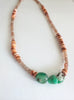 Peach moonstone + chrysoprase necklace