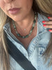 Chrysocolla, jade, & green quartz necklace