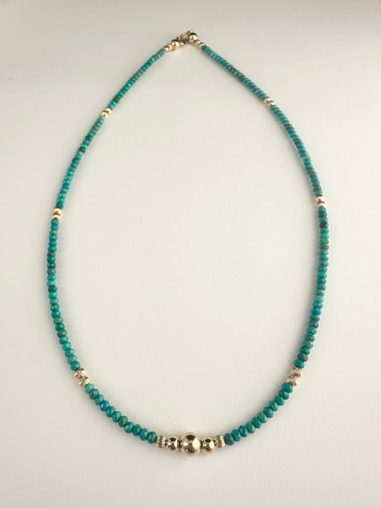 Faceted micro turquoise necklace
