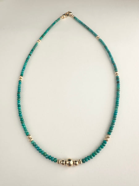 Faceted micro turquoise necklace