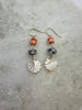 coral + clam shell earrings