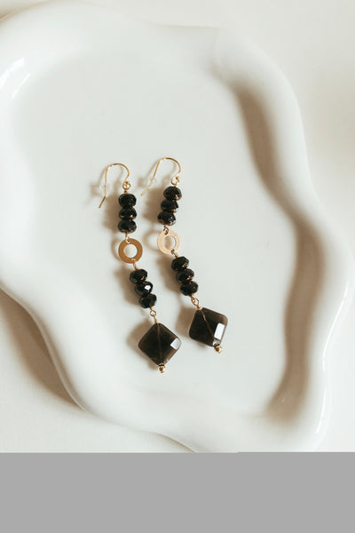 Chocolate quartz earrings