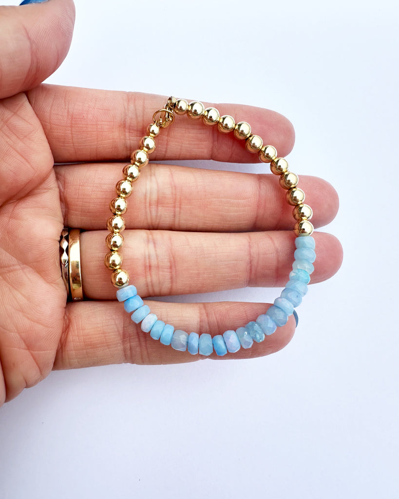 Periwinkle Ethiopian opal bracelet