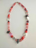 Coral watermelon mixed media necklace