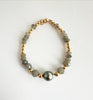 14k gold filled labradorite + Tahitian pearl bracelet