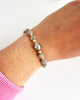 14k gold filled labradorite + Tahitian pearl bracelet