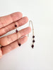 Mismatched garnet threader earrings