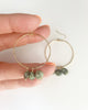 Raw Turquoise large hammered hoops