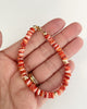 Coral red oyster shell bracelet - 14k gold filled