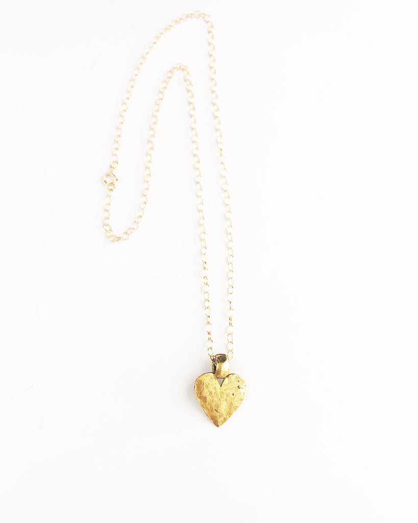 Chunky Pewter Heart - Gold
