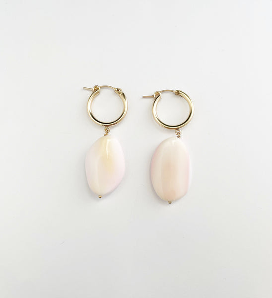 14k gold filled Conch shell hoops
