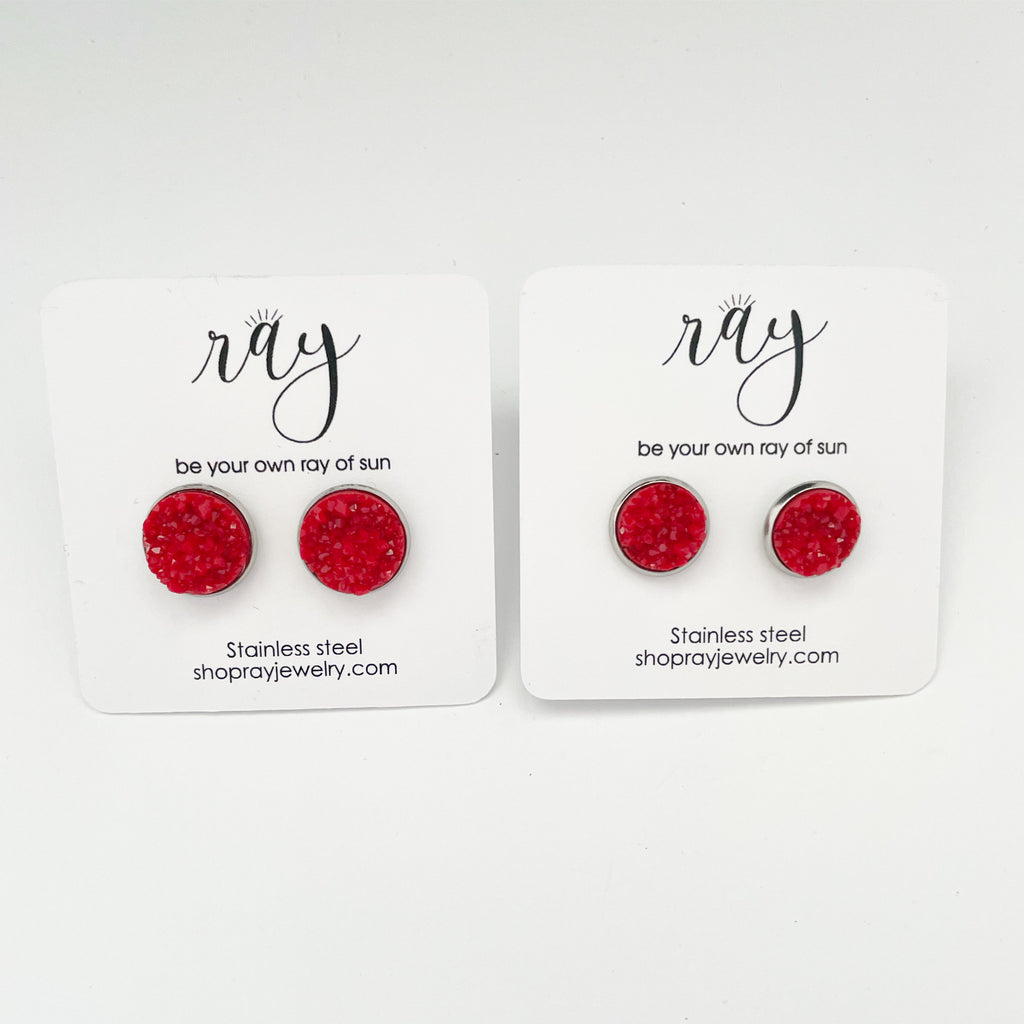 Christmas Red Holiday studs - LIMITED