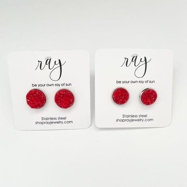 Christmas Red Holiday studs - LIMITED