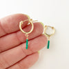 Turquoise 14k gold filled huggie Hoops