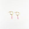 Pink turquoise 14k gold filled huggie Hoops