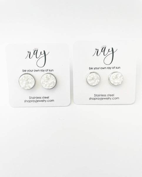 Studs - white - 2 sizes available