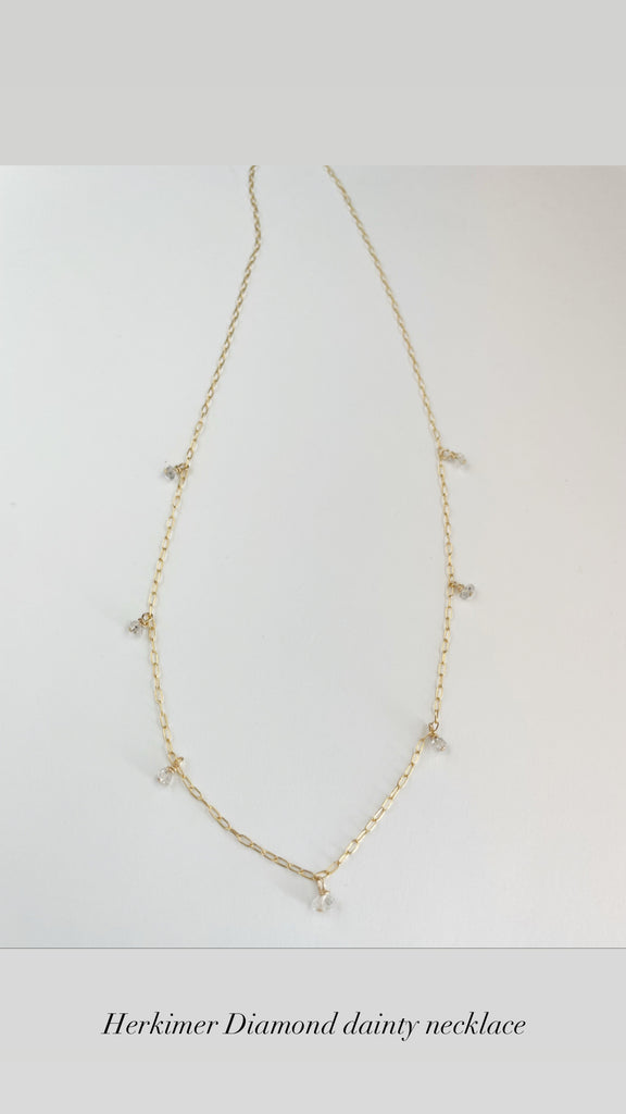 Herkimer Diamond dainty necklace