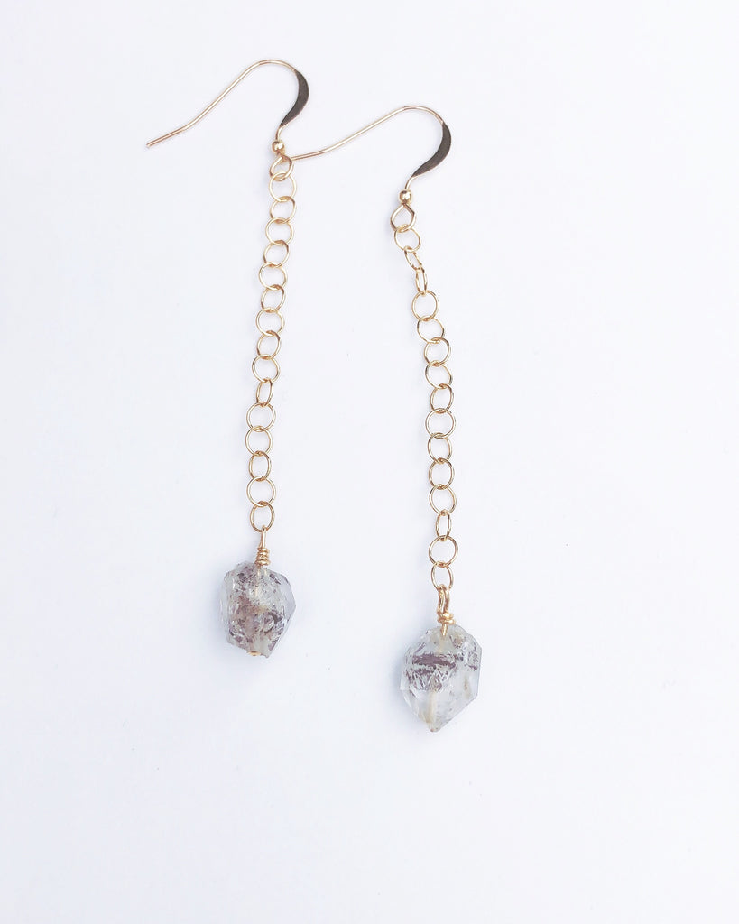 Raw Herkimer Diamond Earrings